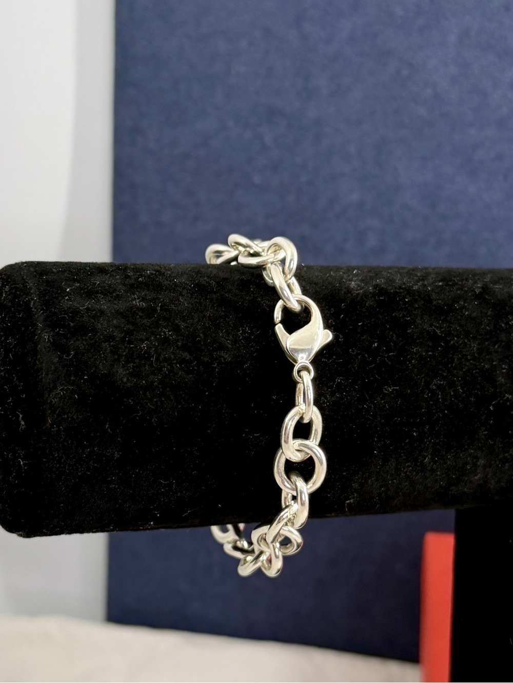 JAMES AVERY Sterling Silver Classic Cable Charm Oval Link Bracelet; 7.5” Medium